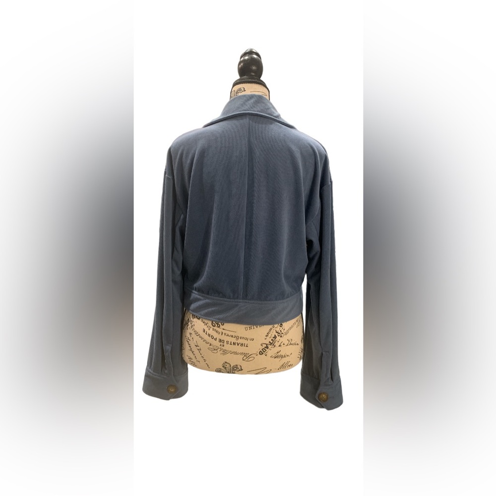 NWT BCBG Blue Ribbed Cropped Jacket🎄 - Picture 6 of 6